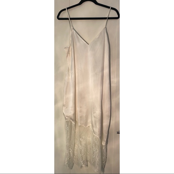 Cami NYC Size L Selena White silk & lace midi dress - Picture 3 of 7
